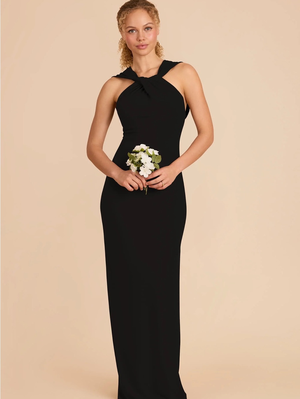 Birdy Grey Black Twist-Halter Maxi Dress